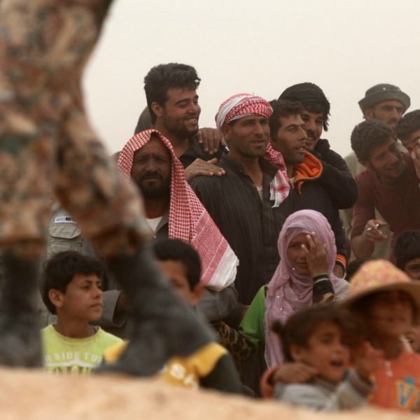 Rifugiati dalla Siria al confine con la Giordania