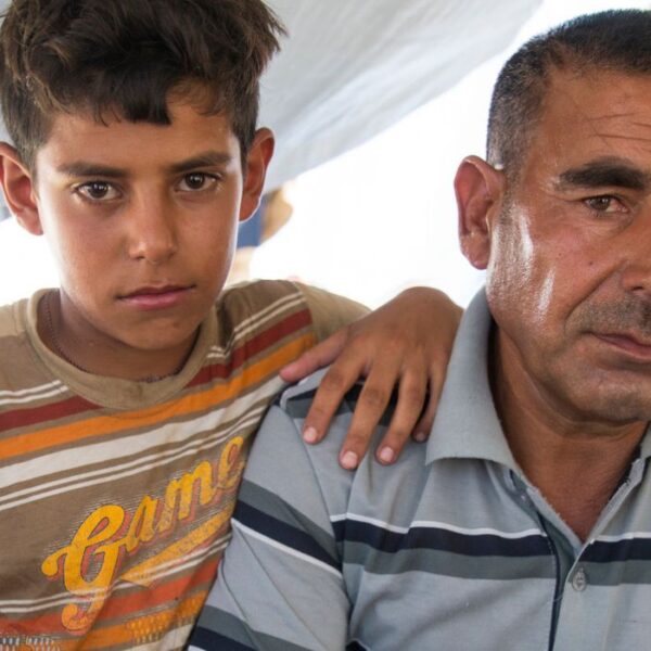 Rifugiati yazidi bloccati in un campo in Grecia nel 2016.