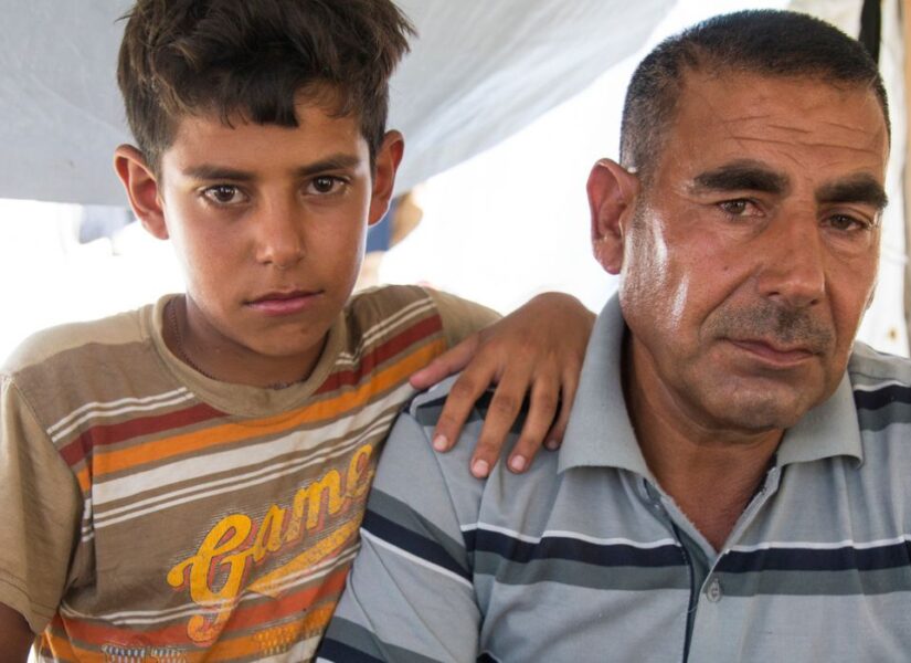 Rifugiati yazidi bloccati in un campo in Grecia nel 2016.