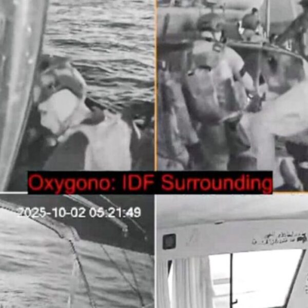immagini delle barche della global sumud flotilla intercettate dalla Marina israeliana il 1° ottobre 2025
