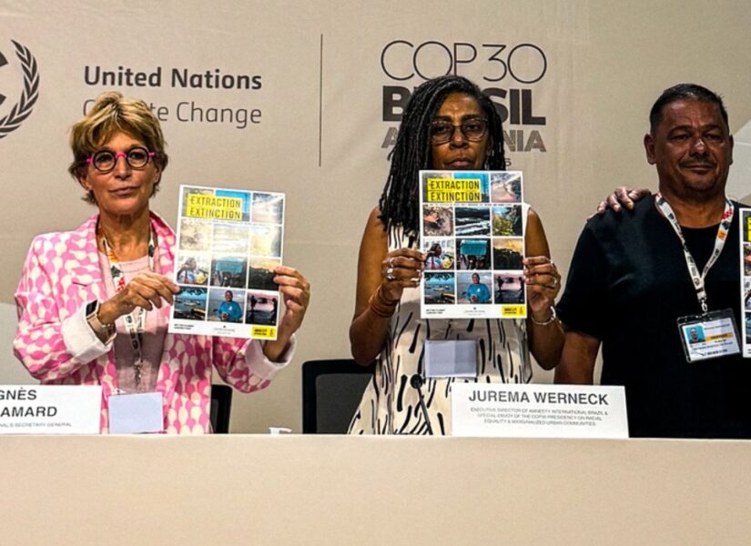 La delegazione di Amnesty International presenta il rapporto “Estinzione da estrazione” sui danni causati dall’industria fossile al clima, alle persone e agli ecosistemi