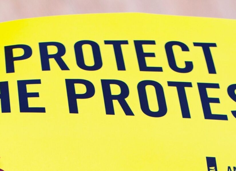 Protect the protest banner