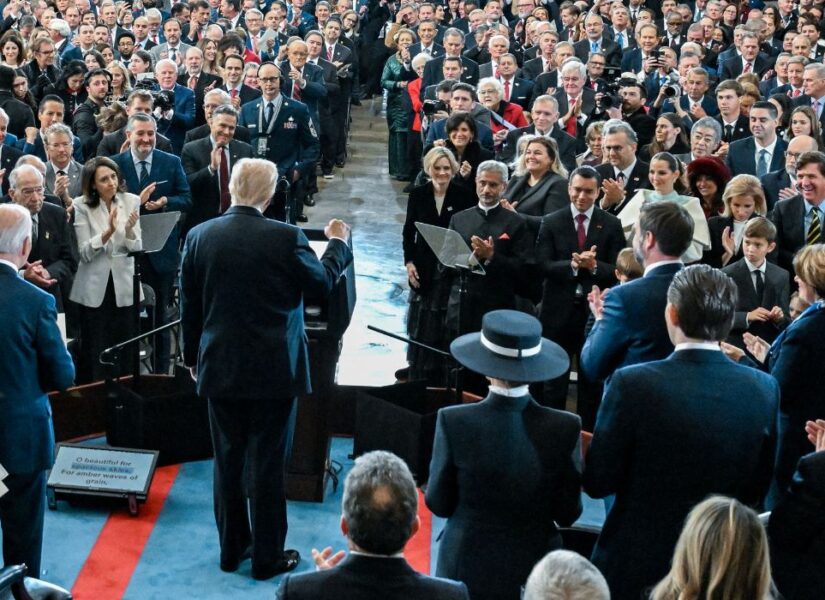 La cerimonia di insediamento di Donald Trump come 47° presidente degli Stati Uniti si è svolta nella Rotonda del Campidoglio di Washington, D.C., lunedì 20 gennaio 2025.